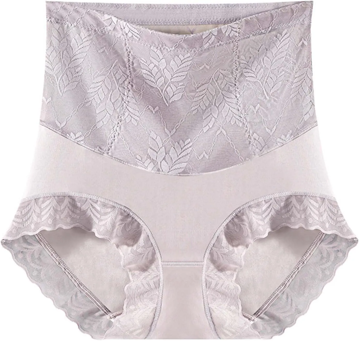 Women's High Waist Cotton Underwear Soft Brief Sexy Lace Panties Regular Butt Lift Seamless Brief