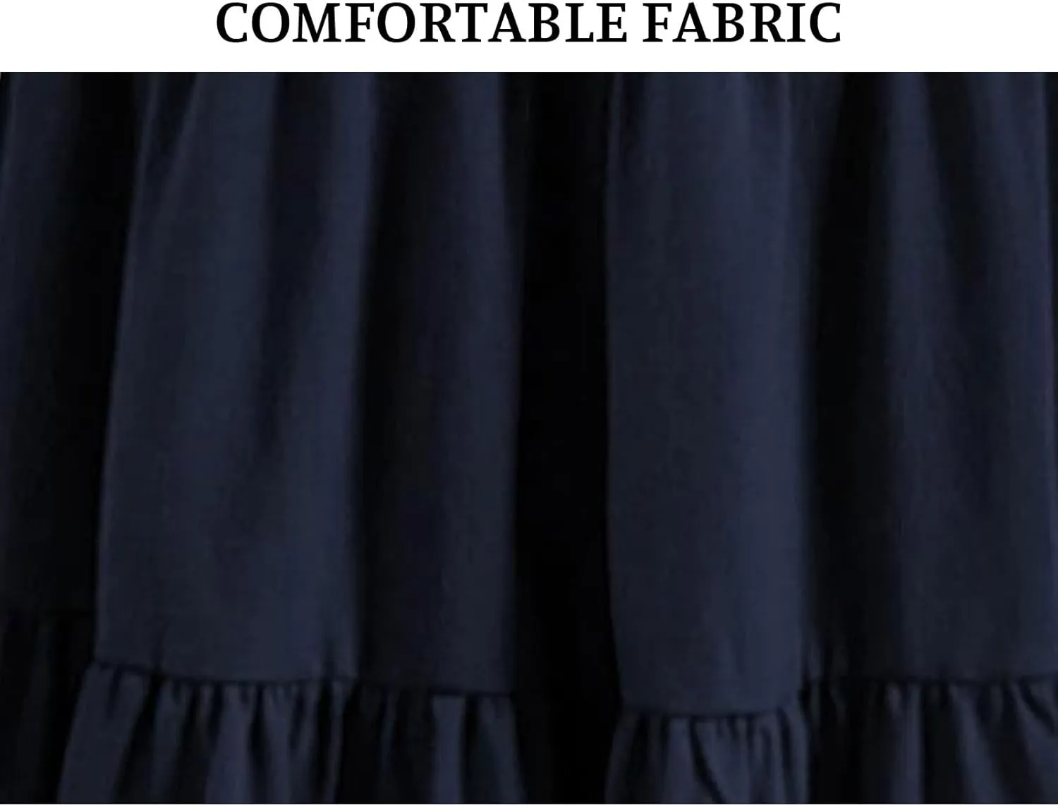 Womens Midi Skirts Elastic High Waist A-Line Swing Skirts Long Ruffle Tiered Hem Maxi Skirt