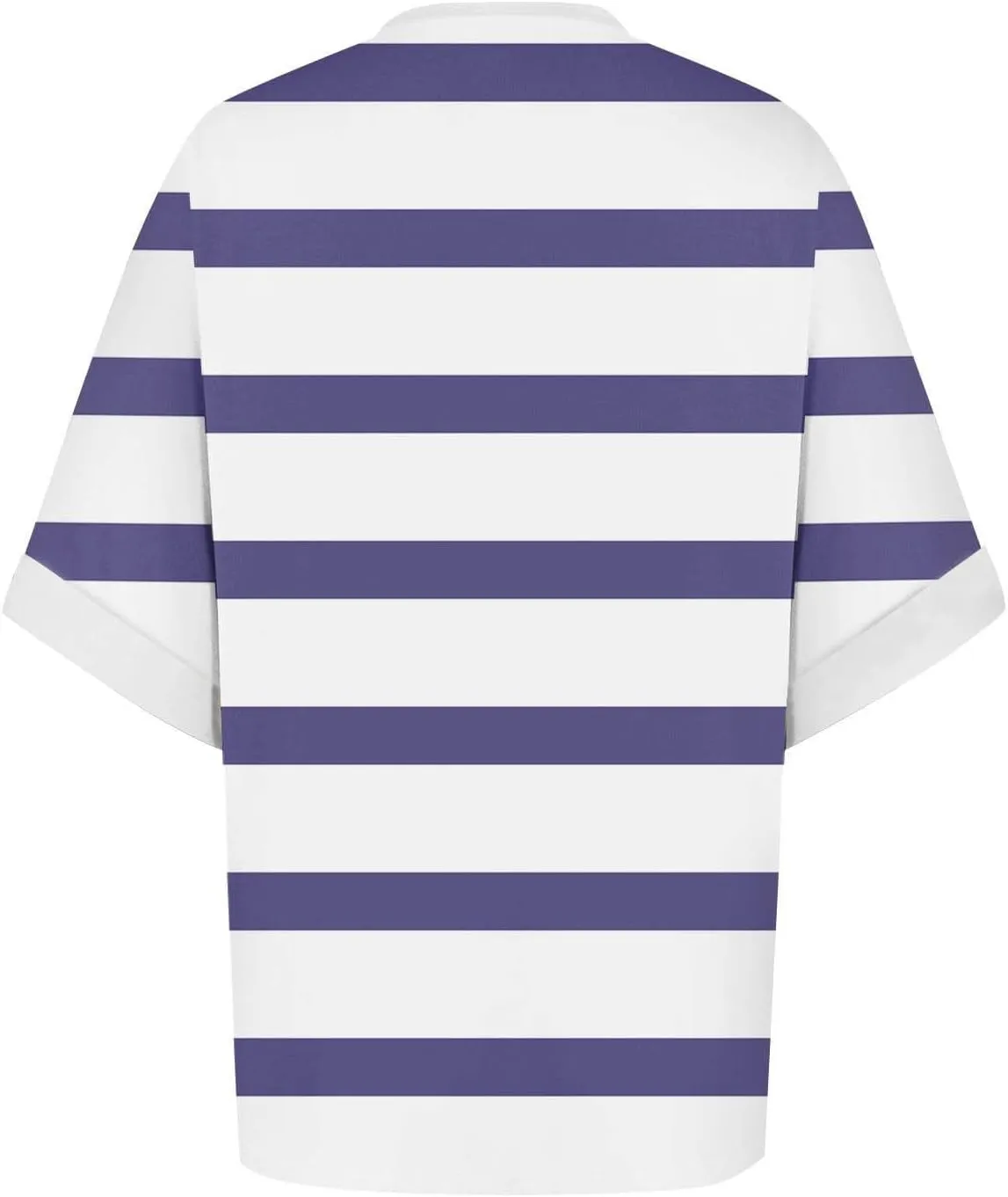 Women's Oversized T Shirts 2024 Stripe Printed Crewneck Tops Short Sleeve Loose Basic Tee Trendy Summer Clothing