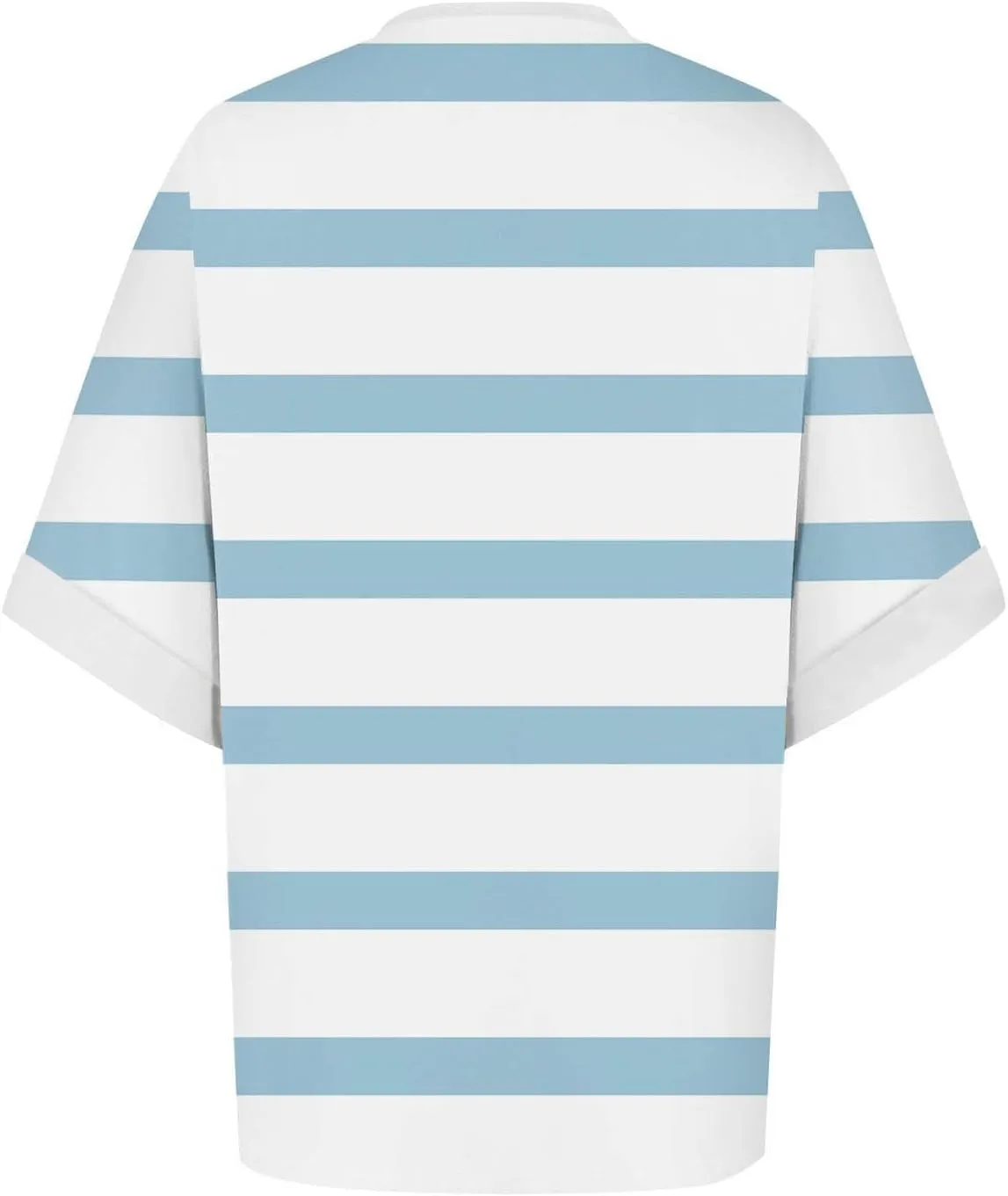Women's Oversized T Shirts 2024 Stripe Printed Crewneck Tops Short Sleeve Loose Basic Tee Trendy Summer Clothing