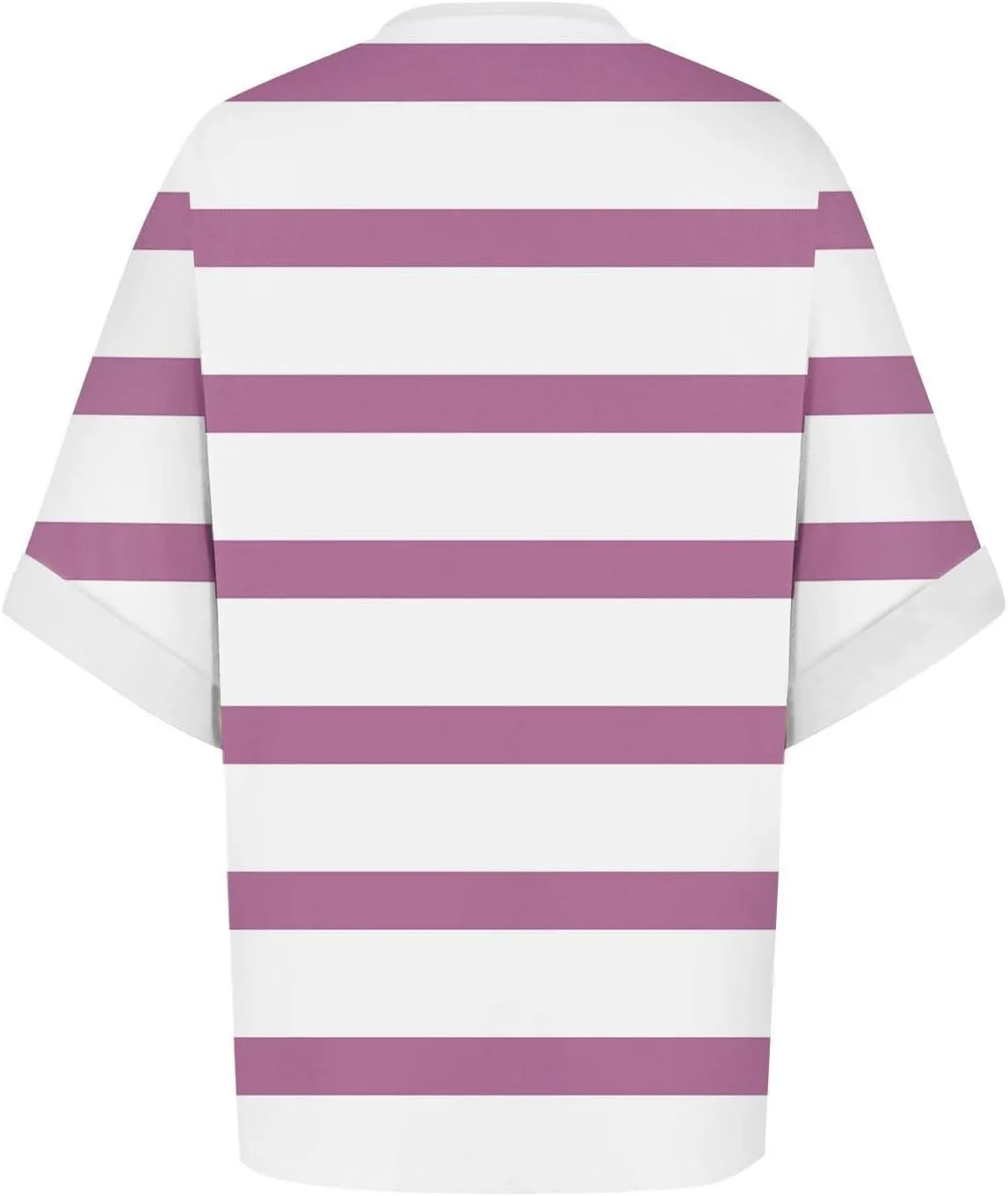 Women's Oversized T Shirts 2024 Stripe Printed Crewneck Tops Short Sleeve Loose Basic Tee Trendy Summer Clothing