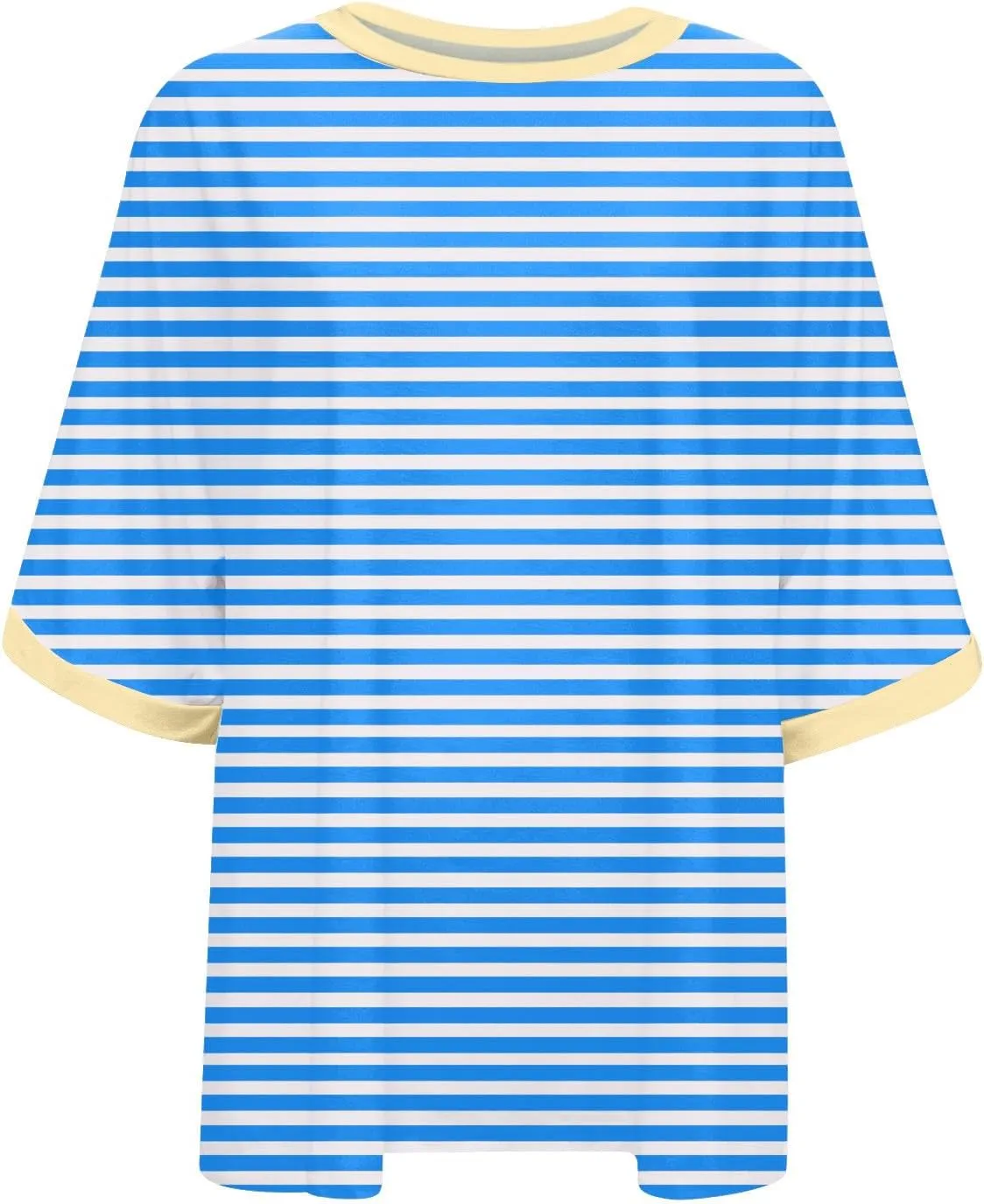 Women's Oversized T Shirts 2024 Stripe Printed Crewneck Tops Short Sleeve Loose Basic Tee Trendy Summer Clothing