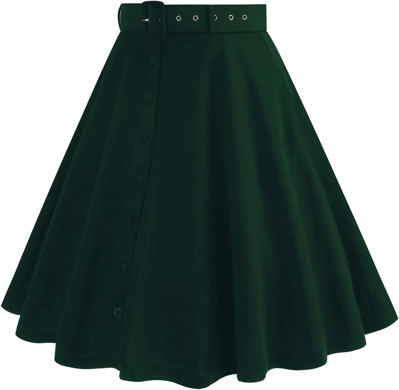 Women's Pleated Mini Skirts Casual Belted Button Down Business Work High Waist School Uniform Cheerleader Skirt