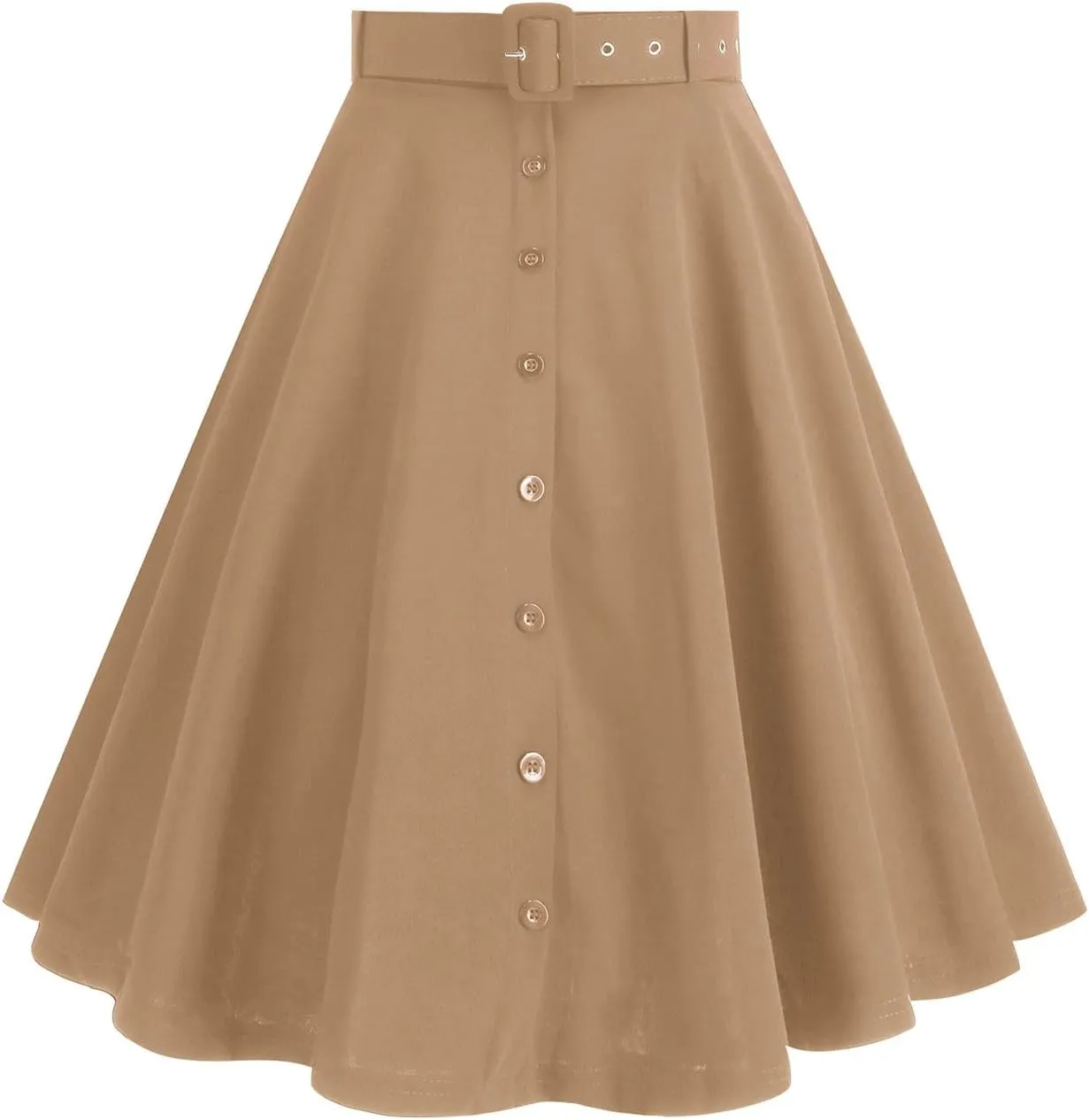Women's Pleated Mini Skirts Casual Belted Button Down Business Work High Waist School Uniform Cheerleader Skirt