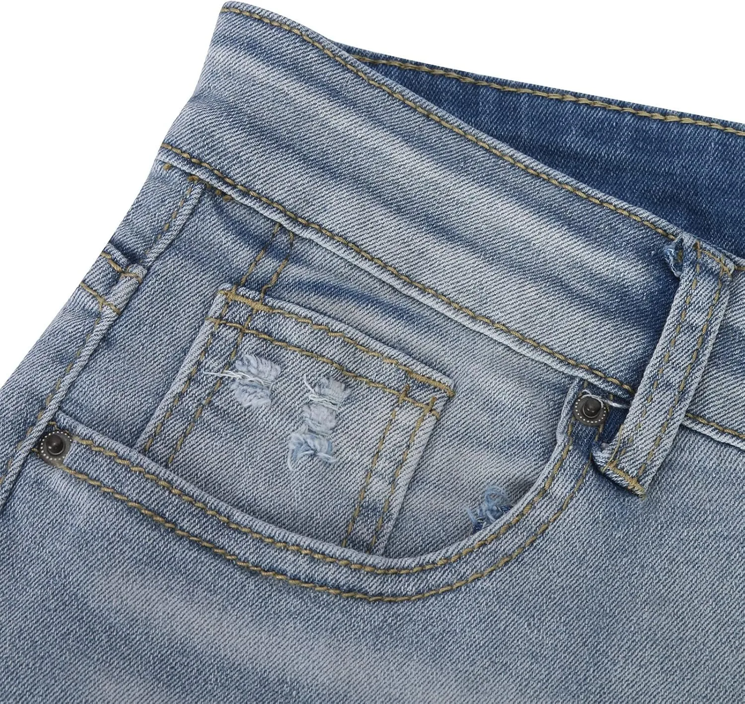 Womens Ripped Hem Jeans Shorts Summer Frayed Raw Hem Shorts Workout Sexy Stretchy Trendy Denim Shorts Short Jeans
