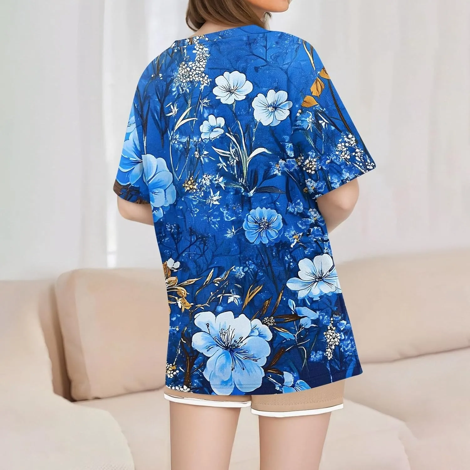 Womens Tops Casual Short Sleeve V Neck T Shirts for Womens Spring Blouses for Women 2025 Trendy Summer Tops for Women 2025