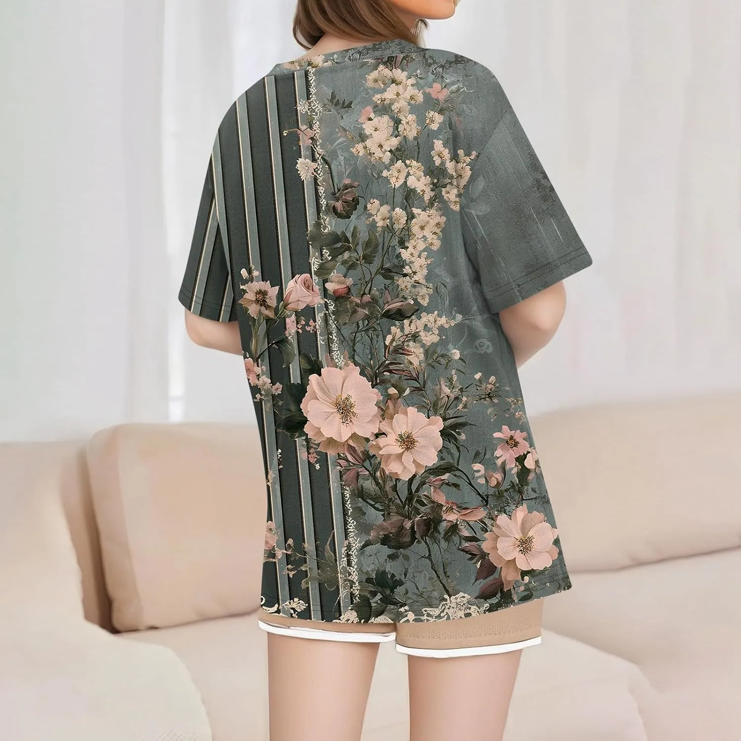 Womens Tops Casual Short Sleeve V Neck T Shirts for Womens Spring Blouses for Women 2025 Trendy Summer Tops for Women 2025