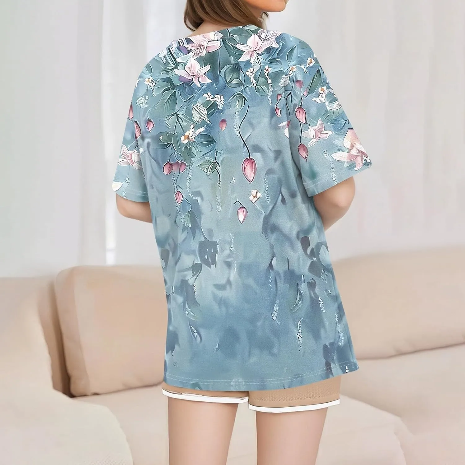 Womens Tops Casual Short Sleeve V Neck T Shirts for Womens Spring Blouses for Women 2025 Trendy Summer Tops for Women 2025
