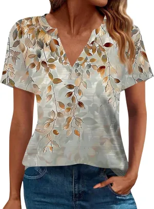 Womens Tops Casual Short Sleeve V Neck T Shirts for Womens Spring Blouses for Women 2025 Trendy Summer Tops for Women 2025