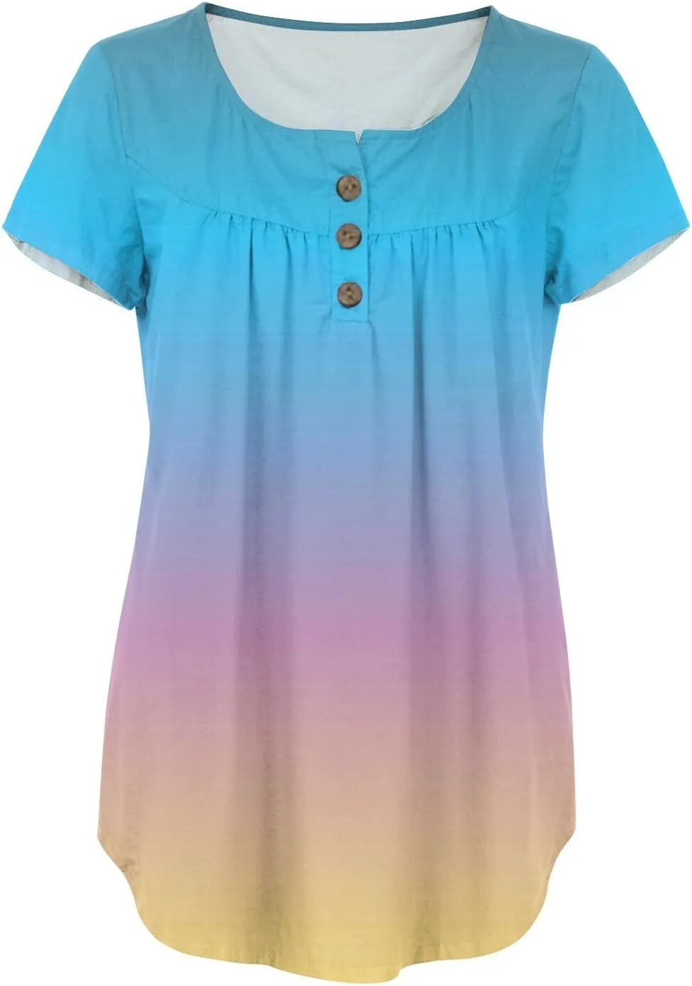 Womens Tops Short Sleeve V Neck T Shirts for Women Button Up Shirt Plus Size Blouse Basic Tees Spring Tops for Women 2025