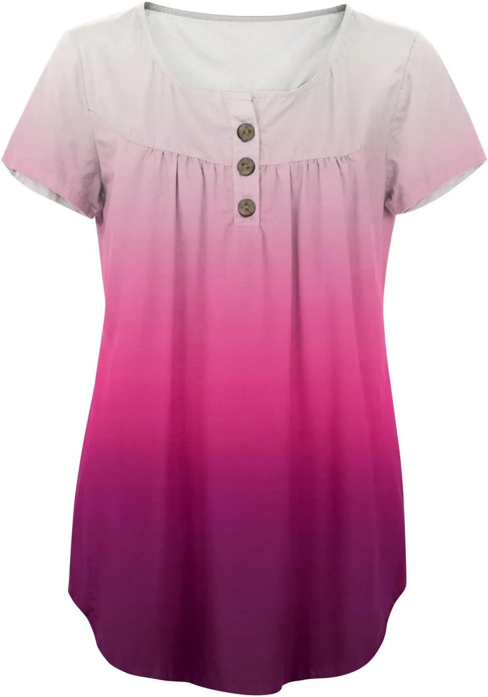 Womens Tops Short Sleeve V Neck T Shirts for Women Button Up Shirt Plus Size Blouse Basic Tees Spring Tops for Women 2025