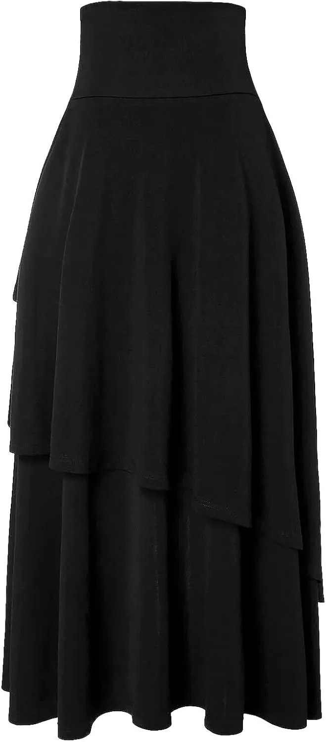 Women's Victorian Lolita Skirt Steampunk Vintage Style Skirt Gothic Clothing Lace Skirt Irregular Skirt Fringe Skirt