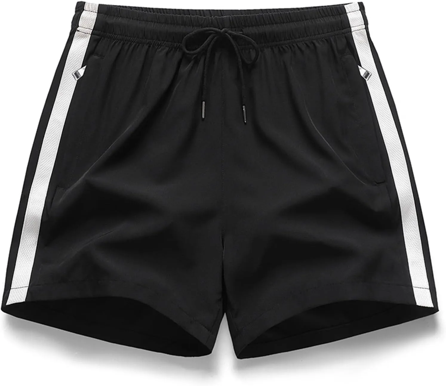 Workout Shorts for Men with Zipper Pockets Stretch Quick Dry Athletic Shorts Summer Basketball Sports Gym Running Pants