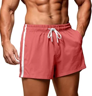 Workout Shorts for Men with Zipper Pockets Stretch Quick Dry Athletic Shorts Summer Basketball Sports Gym Running Pants
