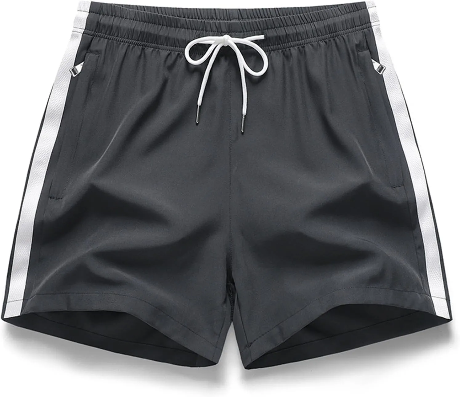 Workout Shorts for Men with Zipper Pockets Stretch Quick Dry Athletic Shorts Summer Basketball Sports Gym Running Pants
