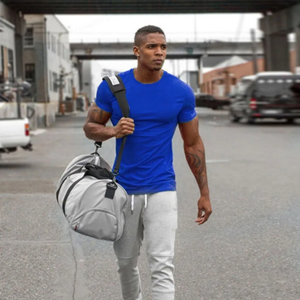 ZUEVI Men's Workout Shirts Slim Fit Athletic Bodybuilding T-Shirts Short Sleeve Tees